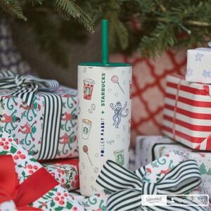 Starbucks Holiday Tumbler with Green Lid (Starbucks collab with roller rabbit)